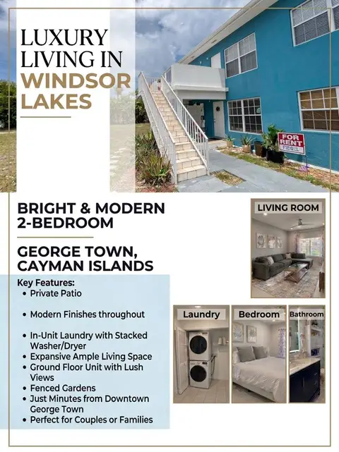 2 bedroom 2Bathroom @ Windsor Lakes CI$3,00000