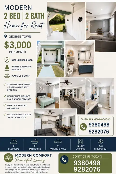 2Bed 2 Bath- George Town-(sharing accepted)
