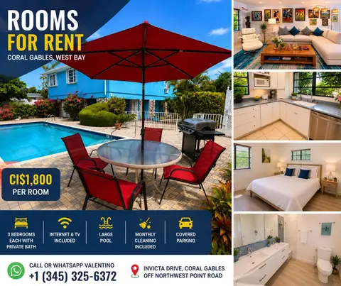 ROOMS FOR RENT – WEST BAY, CORAL GABLES